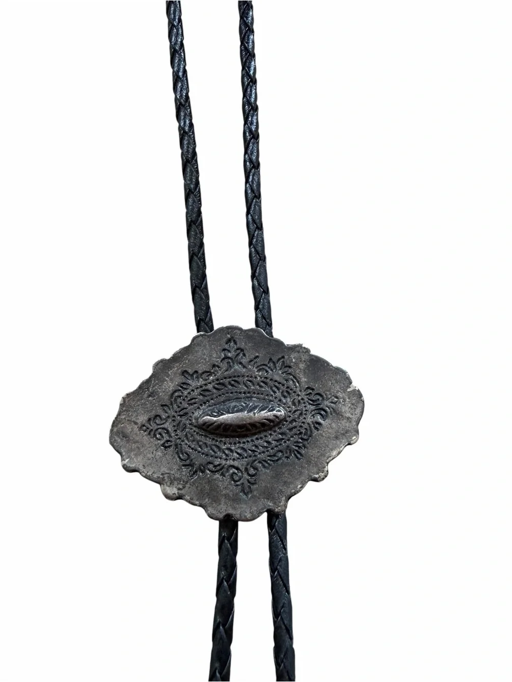 Vintage Western Bolo Tie with Decorative Slide Made in Italy stamp